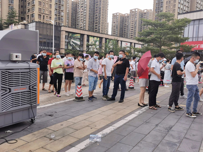 東莞全城核酸檢測，瑞泰風(fēng)關(guān)愛在行動，斗酷暑，送清涼！
